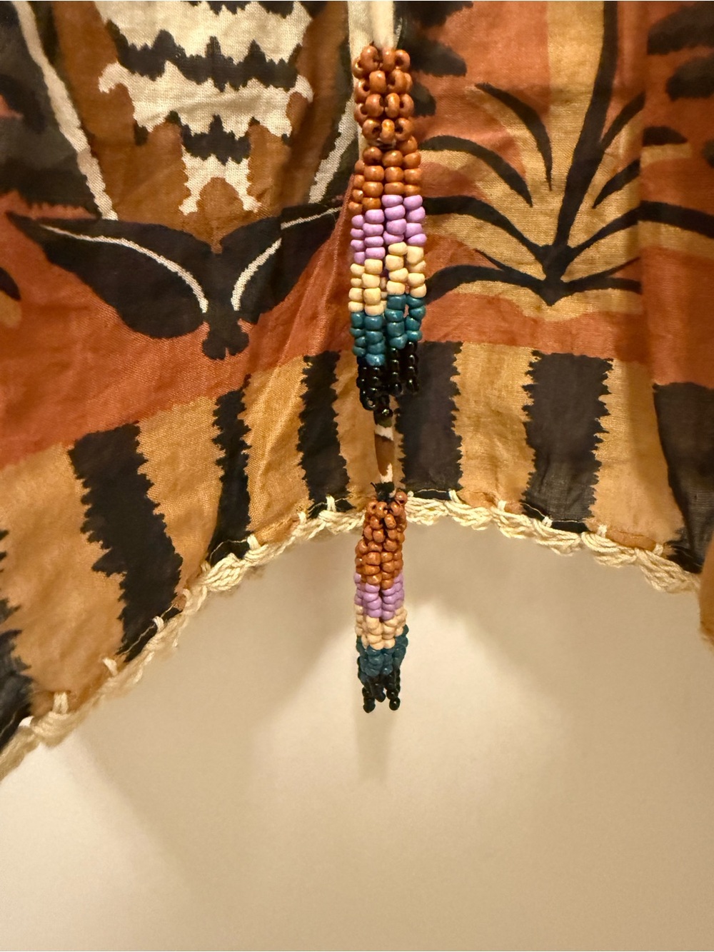 FARM Rio Cream and Brown Floral Midi Dress with Purple Accents - Picture 2 of 7